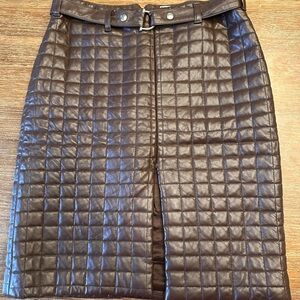 Quilted Brown Skirt
